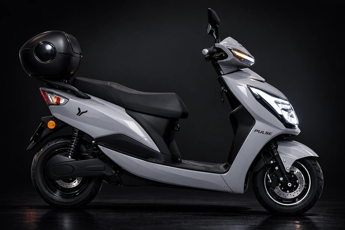 Scooter elétrica Neolevo Pulse cinza em perfil